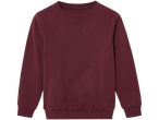 Burgundy crew neck sweatshirt.