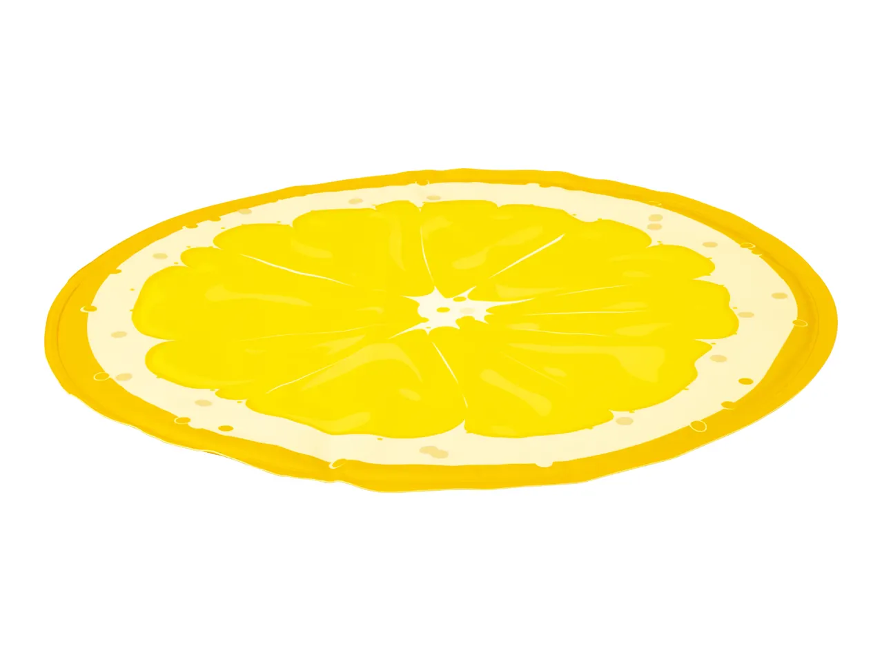 A vibrant yellow lemon slice, showcasing its juicy segments and rind.
