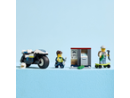 Lego Play Set Small: Police motorcycle, officer, ATM, and robber on a skateboard.