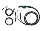 Parkside plasma cutter with cables, connectors, and nozzles.