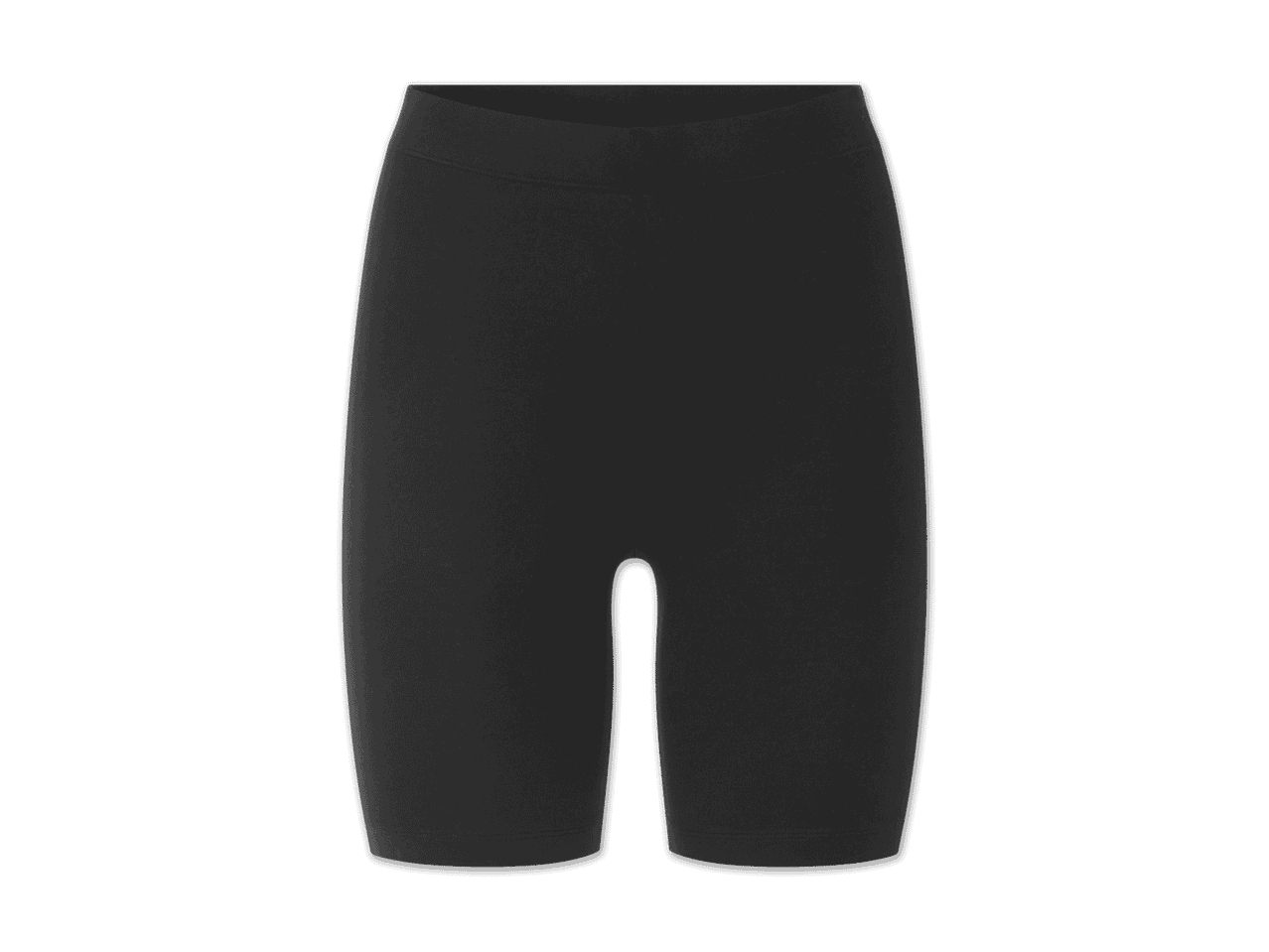 Schwarze, enganliegende Radlerhose.
