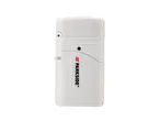 Un misuratore di distanza laser Parkside bianco su sfondo bianco.