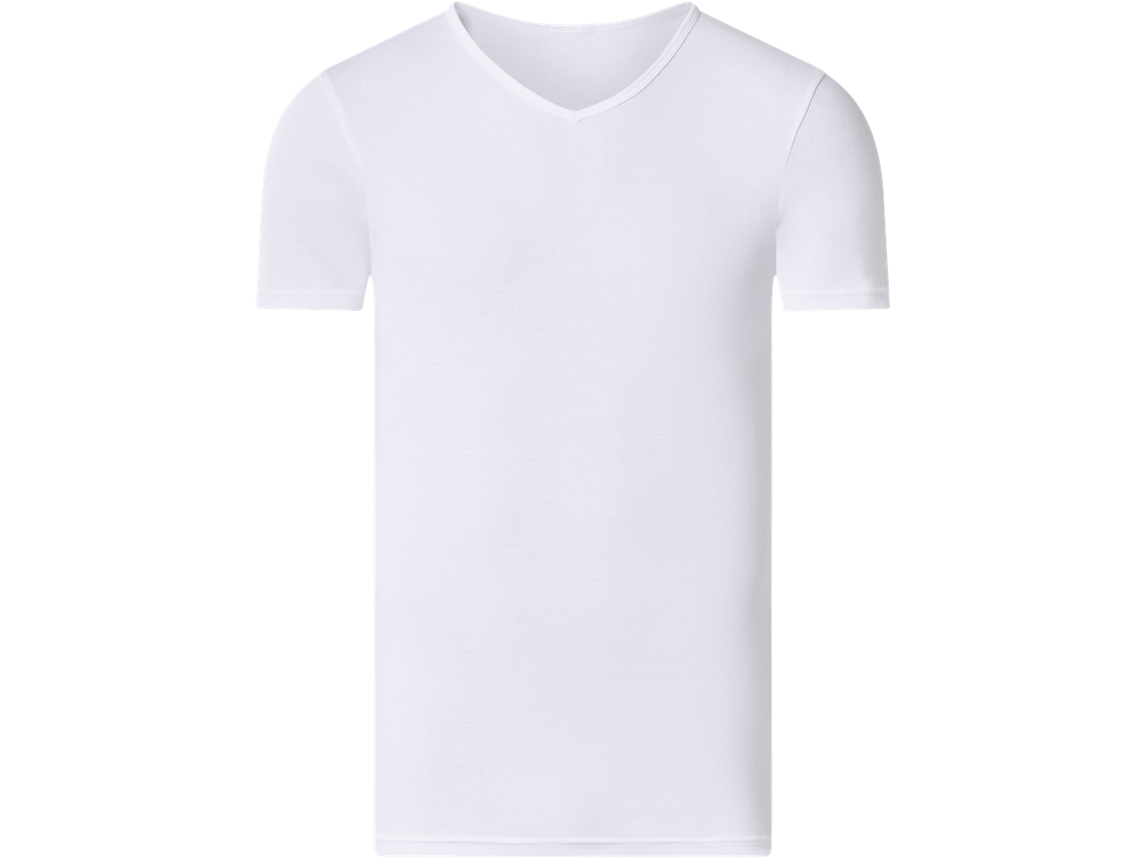esmara® Men's Fine-Ribbed Undershirt, white V-neck
