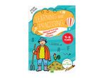 Children's activity book cover for ages 4-5, featuring a farmer, hot air balloon, and text about learning and practicing concentration, combining, and tracing.