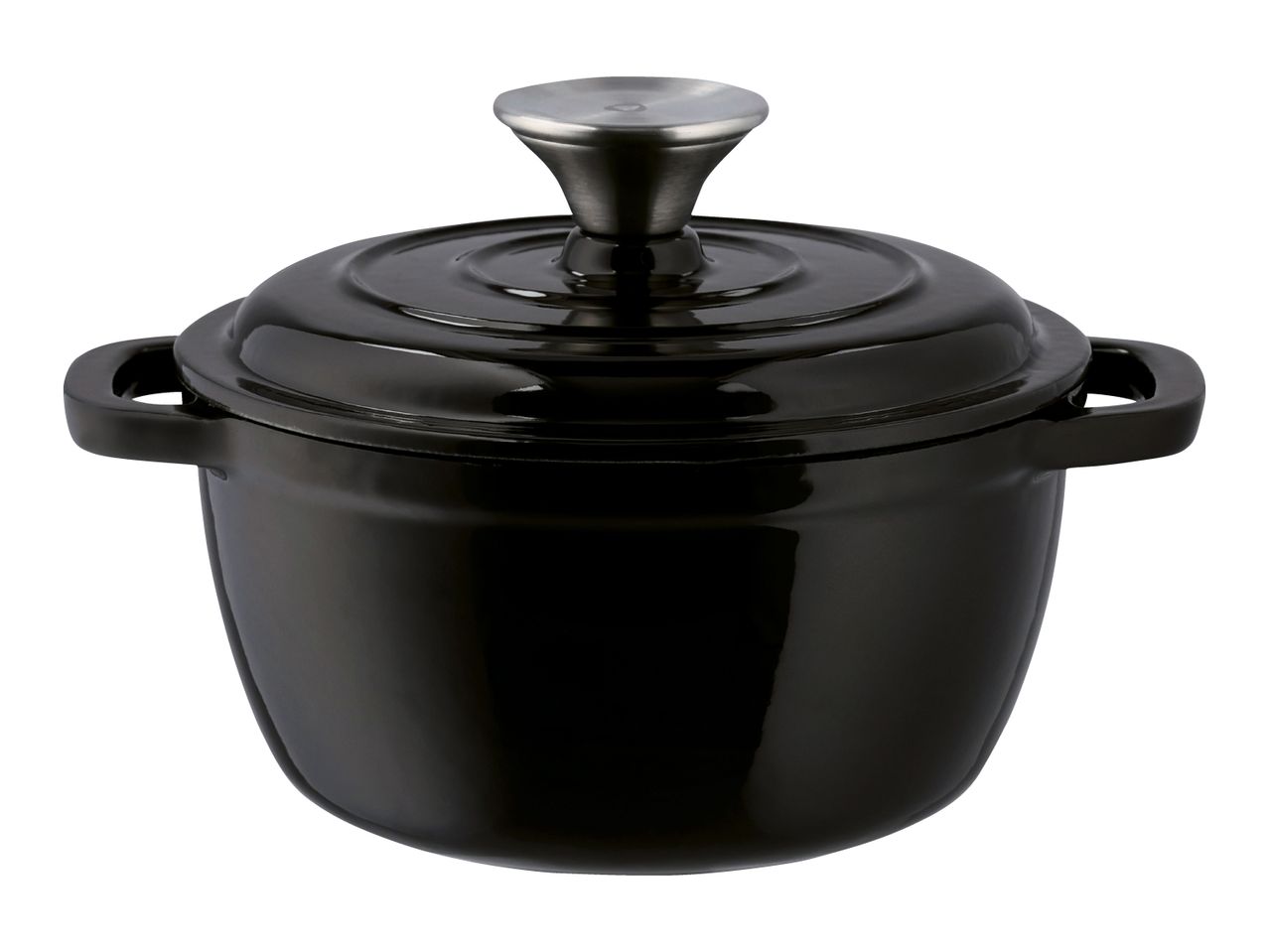 Silvercrest 1.35L Cast Iron Casserole Dish - Black