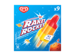 Verpakking van raketijsjes met een ruimtevaartthema, inclusief een ijsje en voedingsinformatie.