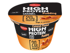 Milbona High Protein Caramel Pudding, faible en gras et sans lactose, avec 20g de protéines.