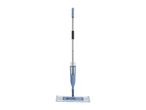 A long-handled flat mop with a replaceable microfiber cleaning pad.