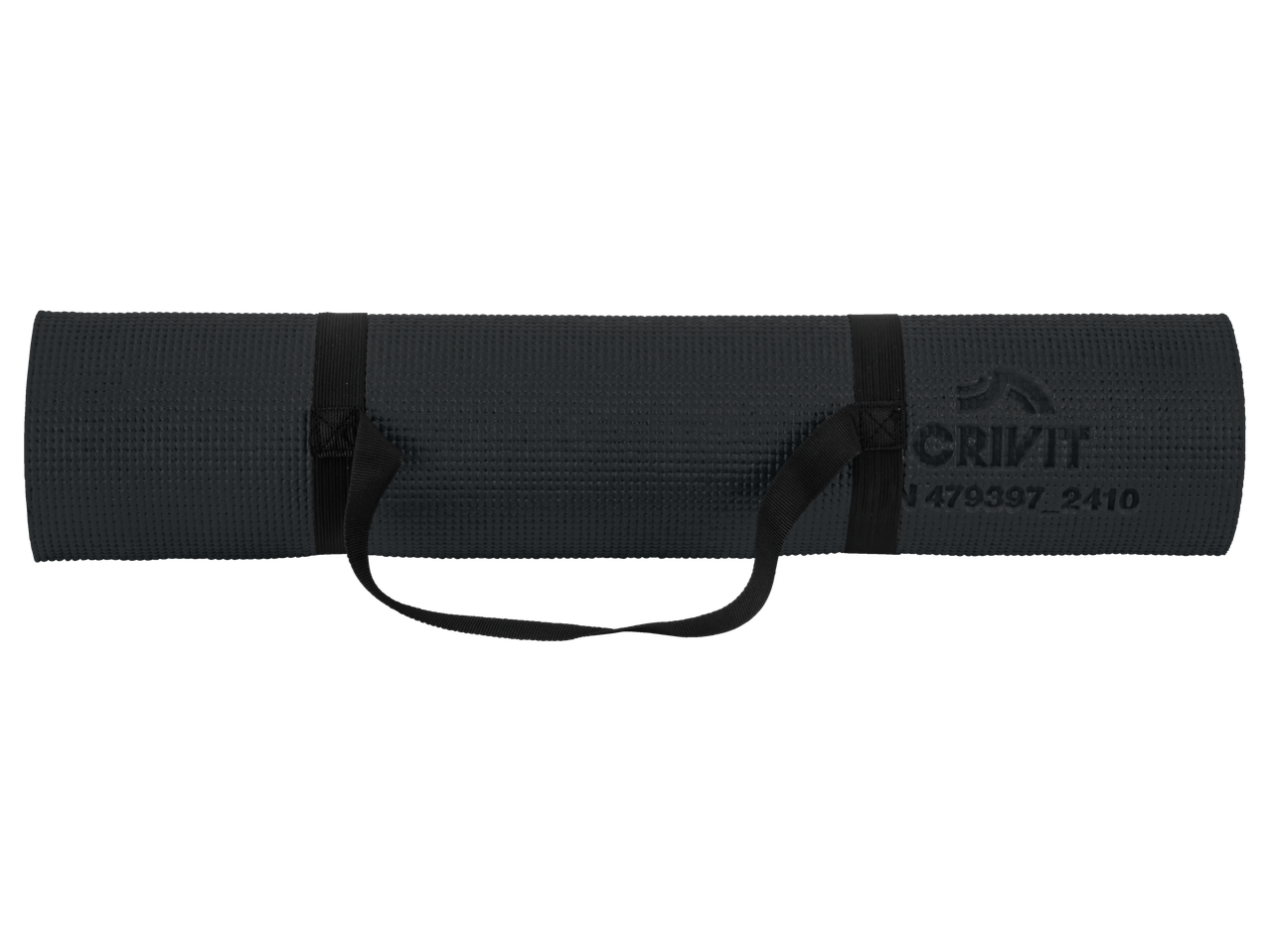 Rullitud Crivit joogamatt kandmisrihmaga.