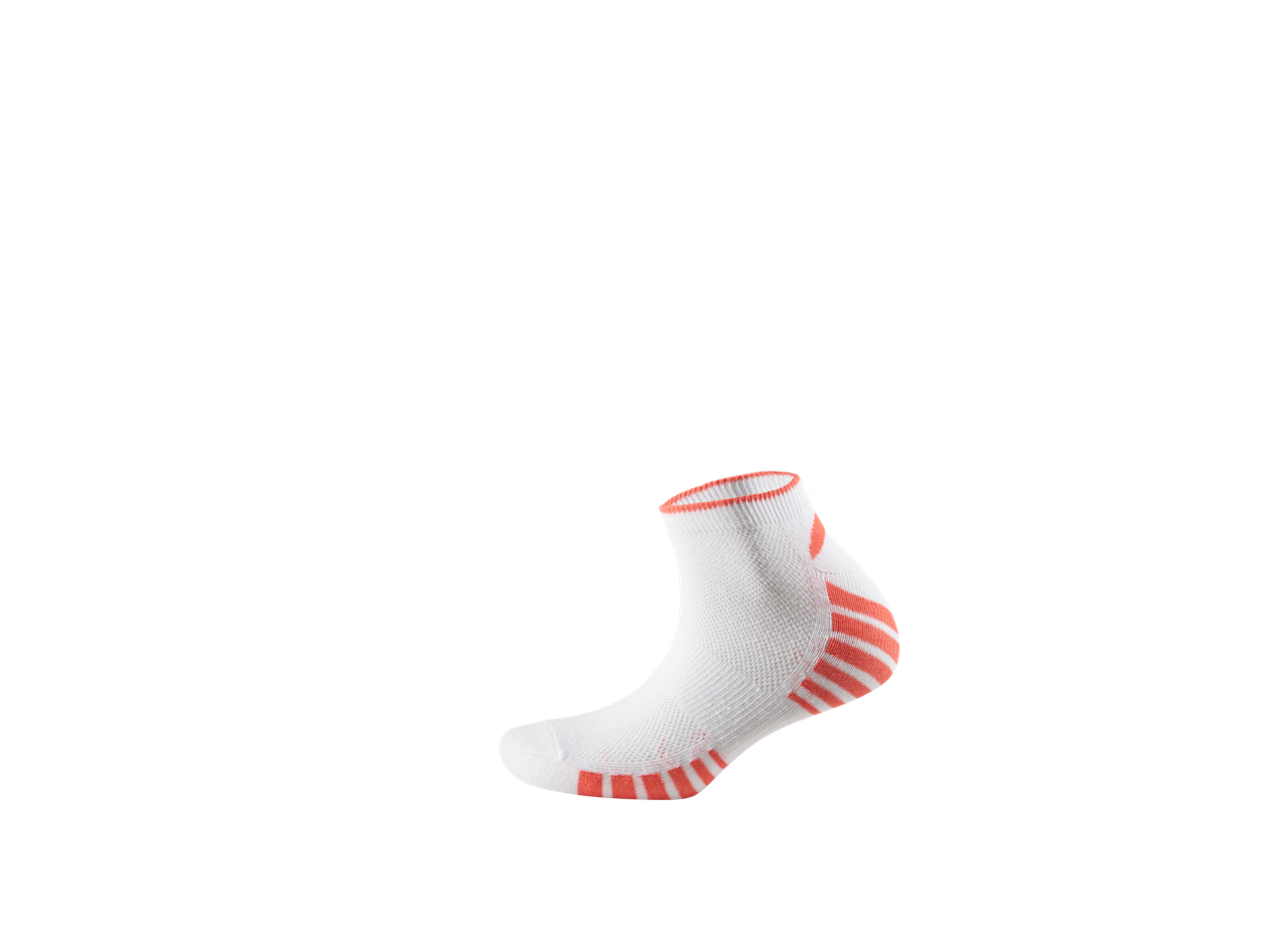 Șosetă sport albă și coral.