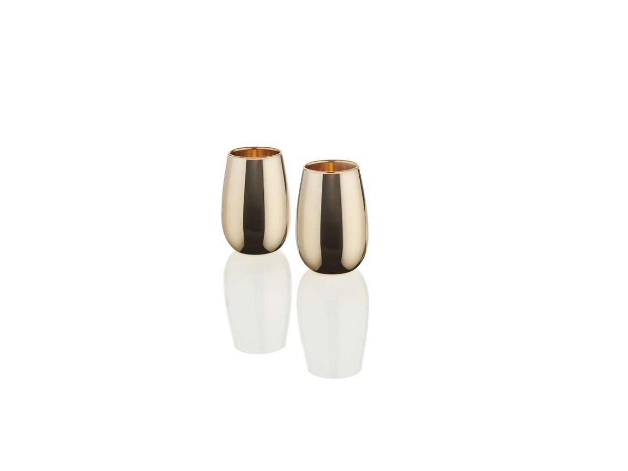Pair of elegant, gold-toned tumblers.