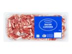 Birchwood unsmoked bacon lardons in a plastic tray.