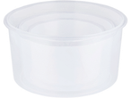 Un set de recipiente din plastic transparente, de diferite mărimi.
