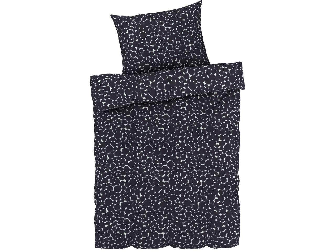 Комплект спално бельо с десен на черни и бели кръгове