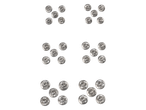 Assortment of metal press fasteners.
