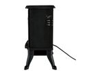 Black electric fireplace heater with controls on the side