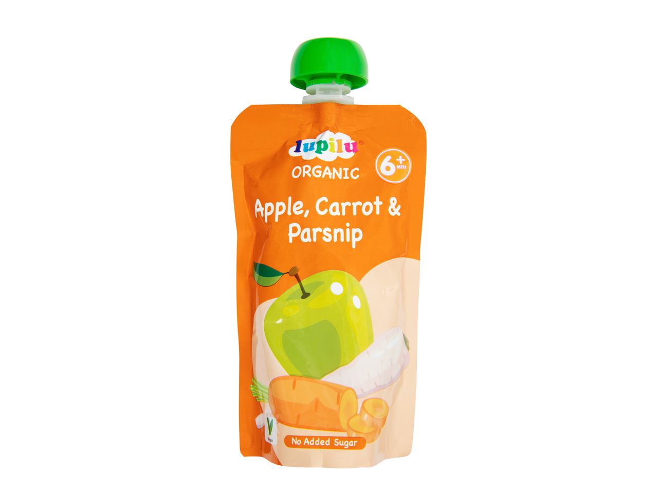 Go to full screen view: Lupilu Organic Baby Fruit & Veg Pouches Carrot, Apple & Parsnip - Image 1