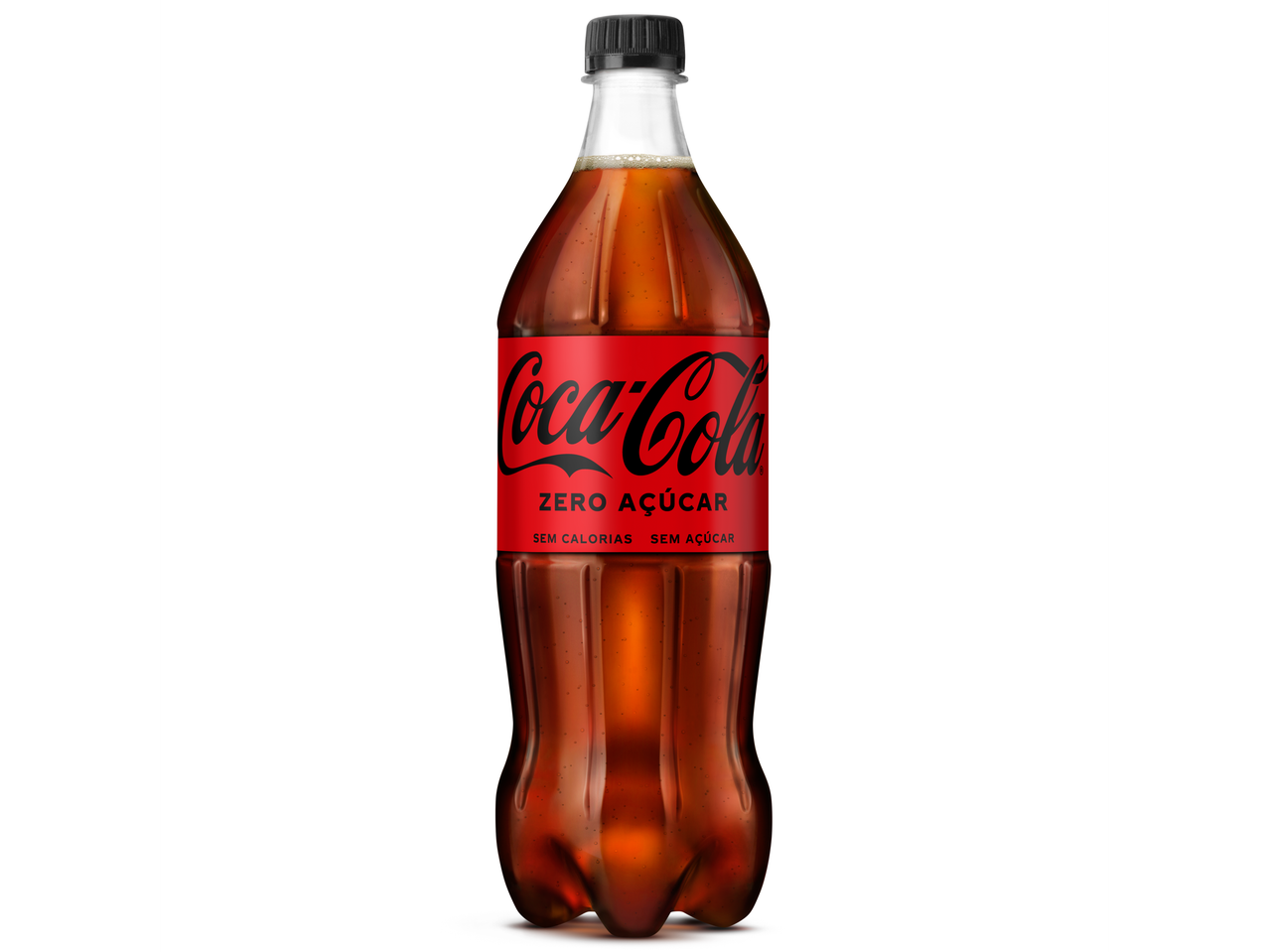 Coca-Cola Zero Açúcar em garrafa de plástico.