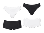 Sloggi Unterwäsche-Set: 2x Slip, 2x Shortie in Schwarz und Weiß.