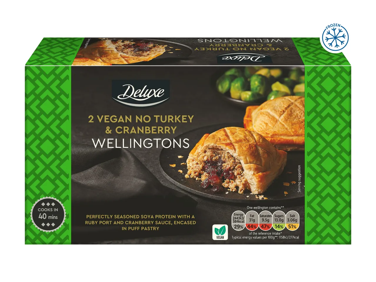 2 Vegan No Turkey & Cranberry Wellingtons