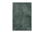 Rectangular dark green bath mat with a textured, plush surface.