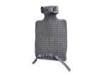 Gray electric heating pad with straps and buckle