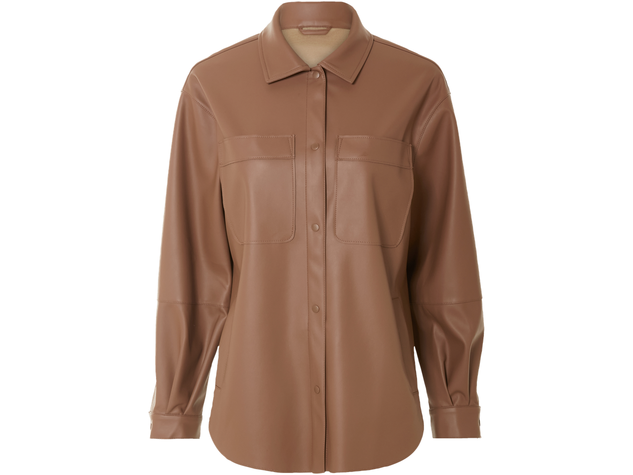 Esmara sieviešu ādas imitācijas virskrekls brūnā krāsā ar kabatām