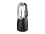 Black and silver bladeless fan with a digital display showing '10' and control icons.