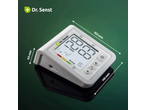 Medidor de pressão arterial de braço Dr. Senst com ecrã digital, mede 153x110x63 mm.