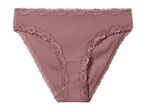 Pink ribbed lace trim briefs