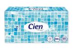 Кутия Cien носни кърпички, 2 опаковки по 200 бр., 100% целулоза.
