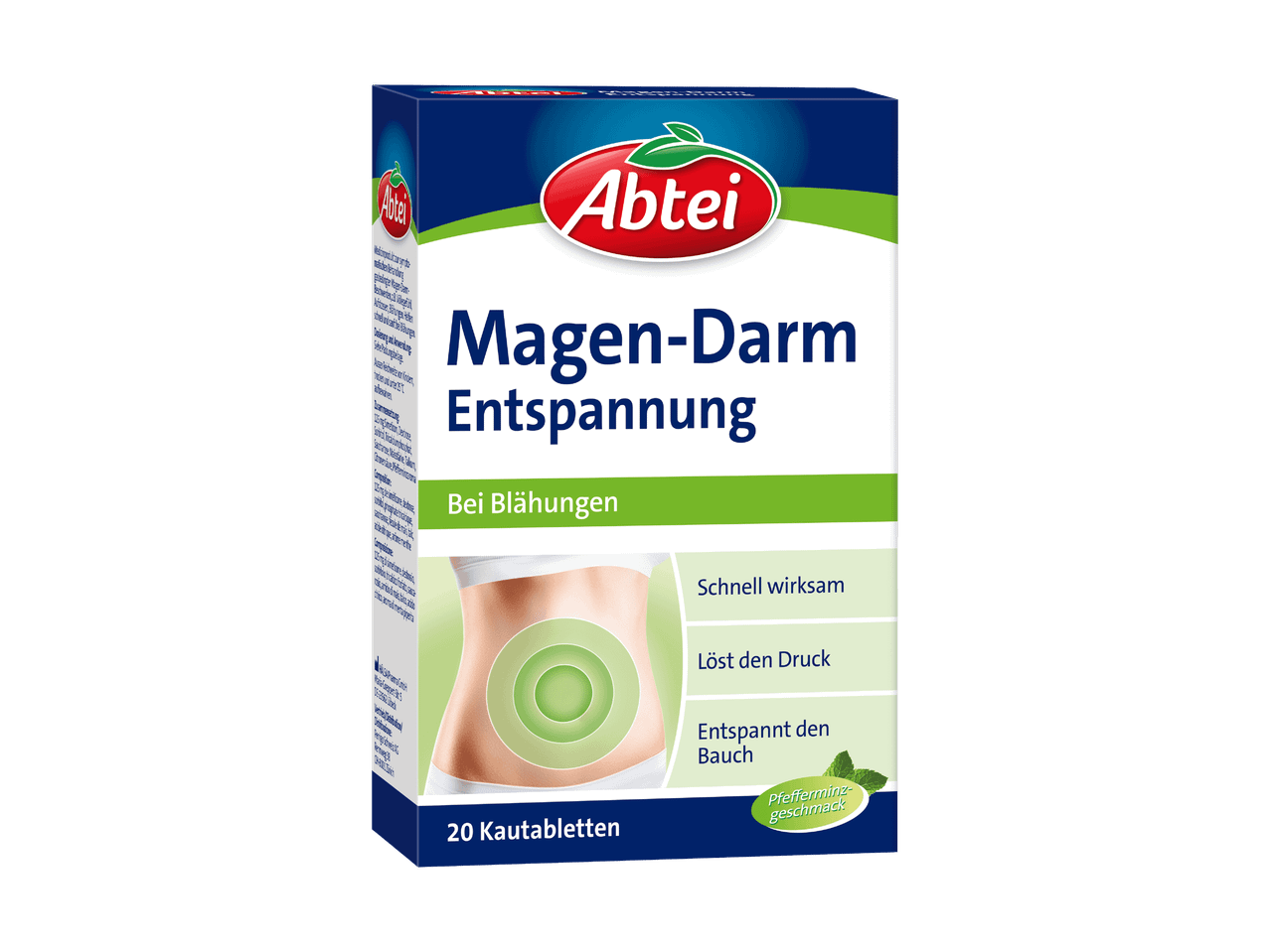Packung Abtei Magen-Darm Entspannung zur Linderung von Blähungen und Druck im Bauch.