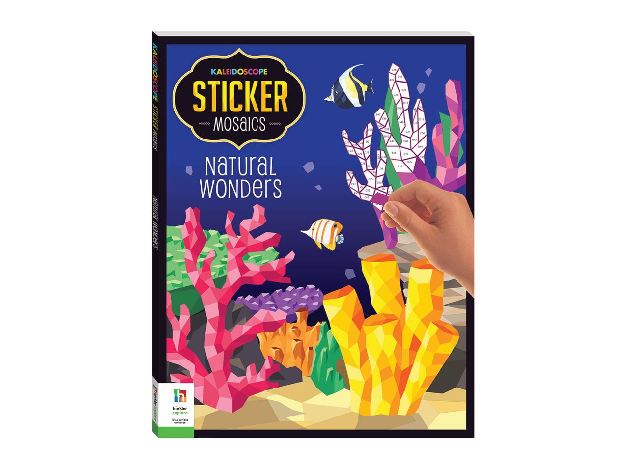 Kaleidoscope Sticker Mosaics: Natural Wonders, an underwater scene with coral and fish.