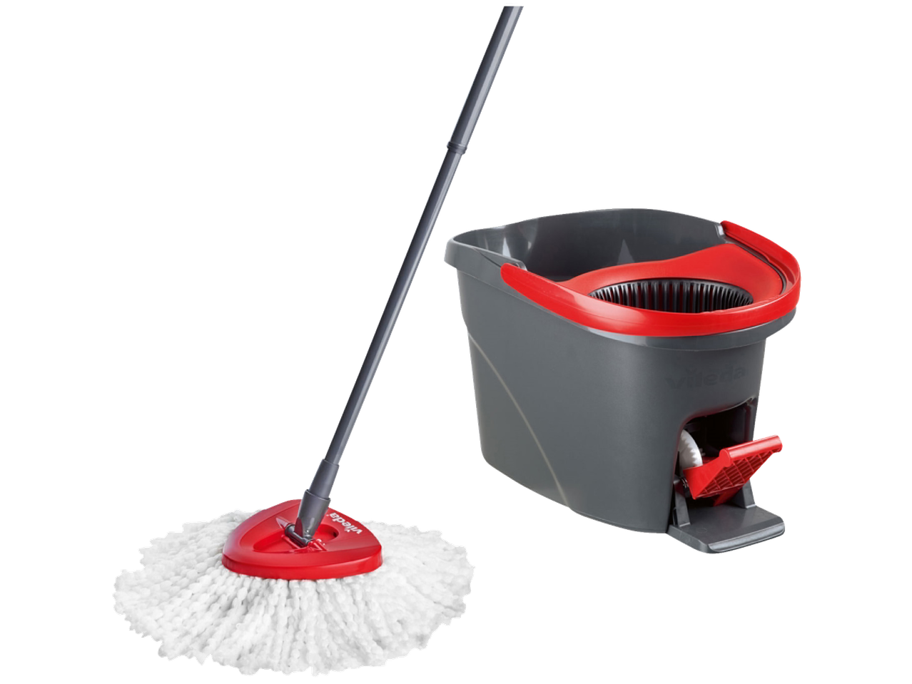 Conjunto de limpeza VILEDA Easy Wring com esfregona e balde com pedal espremedor.