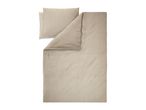 Light beige duvet cover set with a textured, crinkled fabric, including a pillowcase.