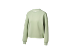 Light green long-sleeved sweatshirt with a round neck.