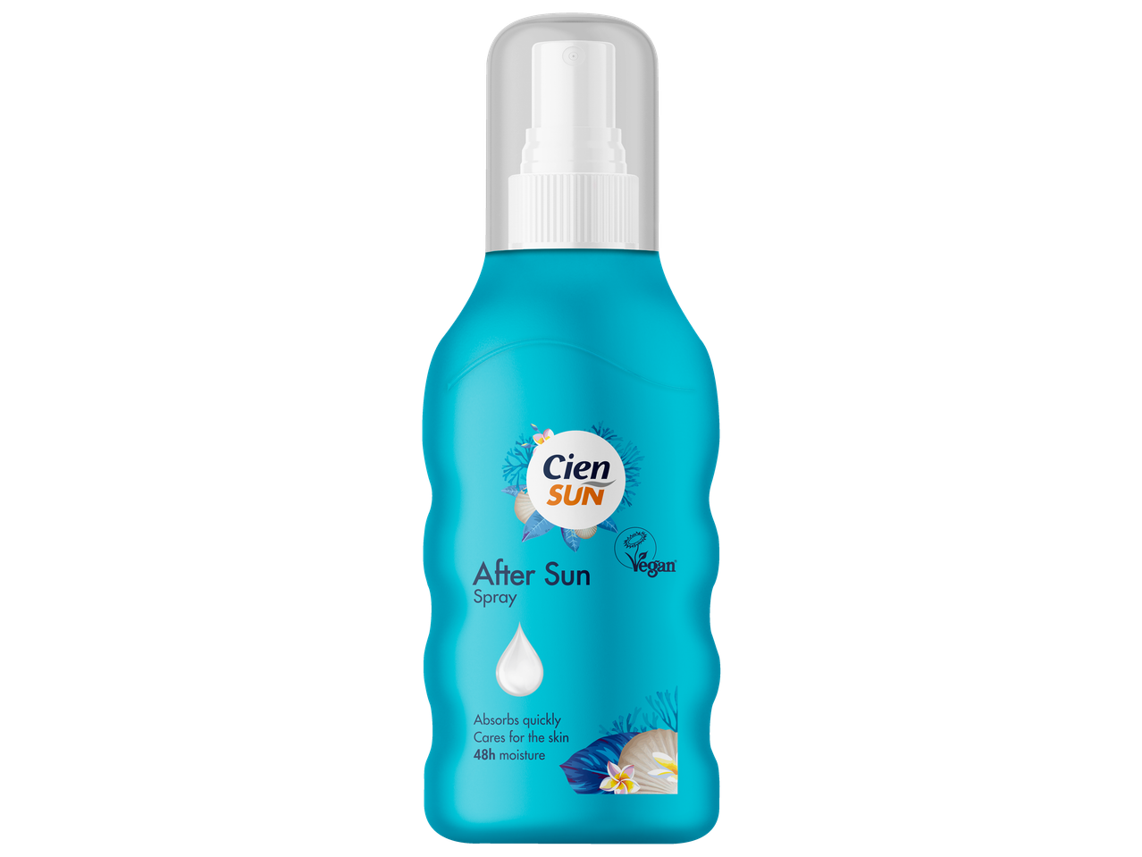 Cien Sun after sun spray: Vegan, snel absorberend, 48 uur hydratatie.