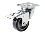 A heavy-duty swivel caster with a polyurethane wheel.