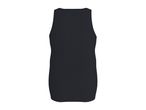 Back view of a plain black men's tank top