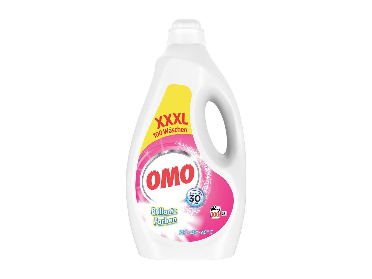 Detergent de rufe Omo XXL, variantă roz.