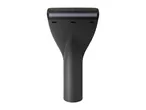 Black vacuum cleaner nozzle with a textured grey strip on the front.