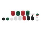 Assortment of car polishing sponges and pads in various colors and textures.