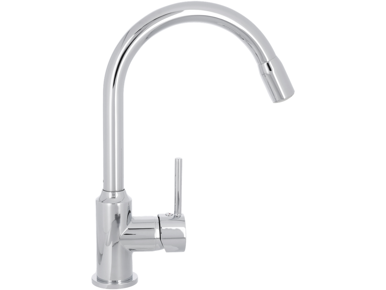 Torneira de cozinha cromada com bica alta e monocomando