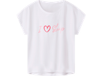 Tricou de pijama alb ESMARA KIDS cu text roz „I ♡ Sleep”.