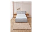 Mattress, mattress protector, and rug in a modern bedroom.