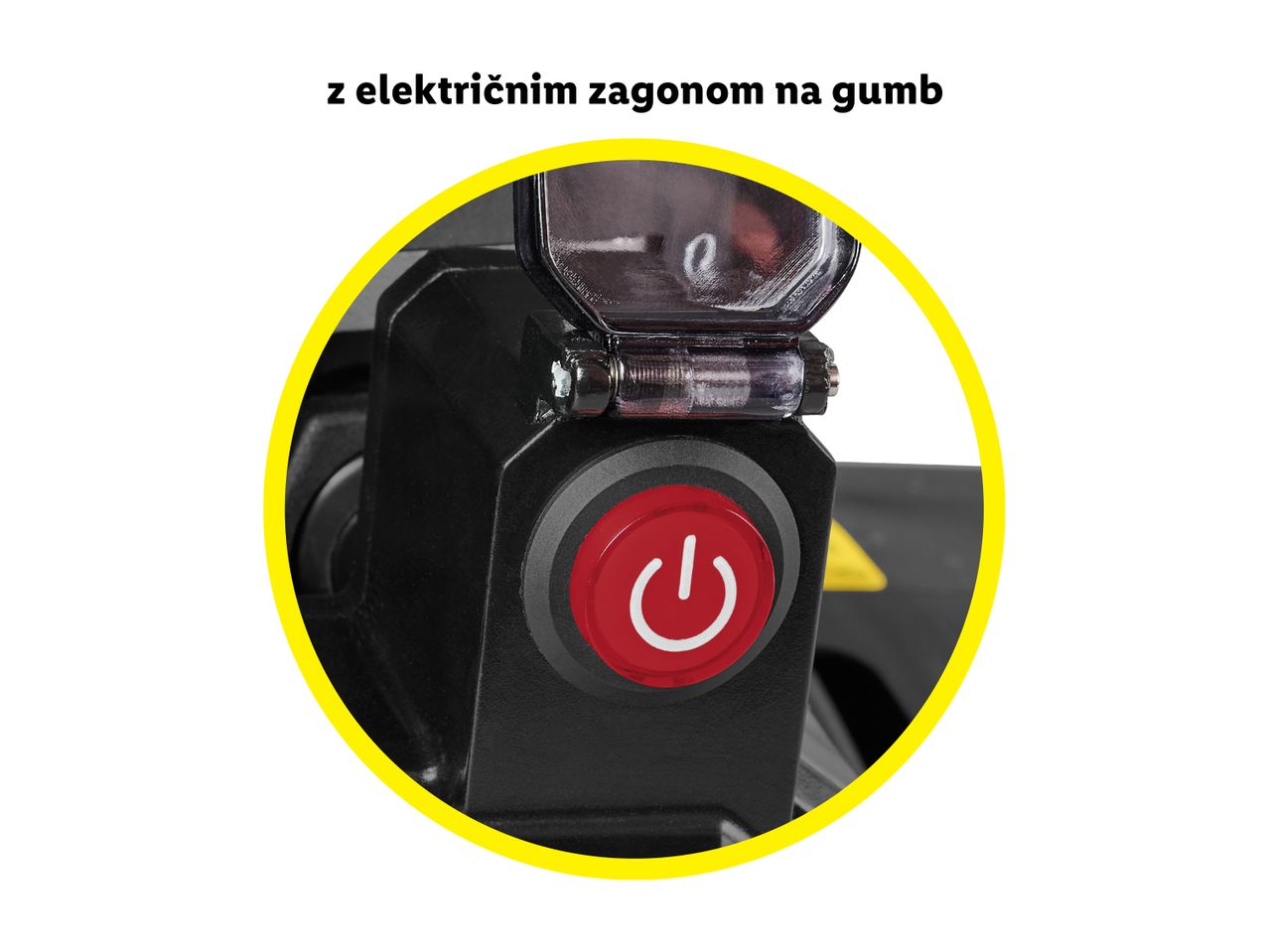 Rdeč gumb za vklop/izklop z električnim zagonom.