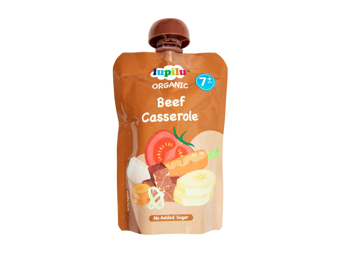 Lupilu organic beef casserole, no added sugar.