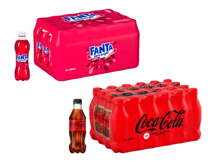 Coca Cola Zero tai Fanta vadelma Zero 24-pack