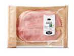 Verpakking gegrilde beenham (Gegrilde beenham) met etiket van 125g en 3-sterren 'Beter Leven' keurmerk.