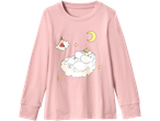 Rosa Muminpyjamas med lång ärm med Muminfigurer på moln.